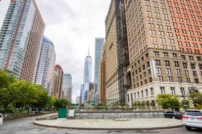a view of a city with tall buildings at FiDi 1br w gym doorman wd nr Wall St NYC-983 in New York
