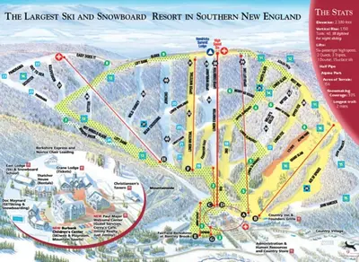 a map of the lenfest ski and snowboard resort in southern new england at Mountain View Suite on Jiminy Peak Ski On Off -New in Hancock