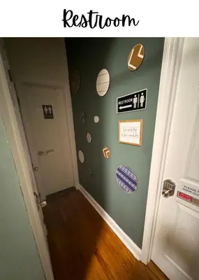 a hallway with a room with planets on the wall at Not operating in Jackson Heights