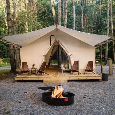Luxury Group Safari Tent Complete with Firepit and Patio