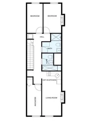 a floor plan of a house at 3BR Harlem Stay with Washer with Dryer in New York