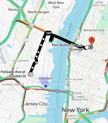 a map of new york city at The View - Direct Bus Time Square NYC Breakfast Included - B in Jersey City