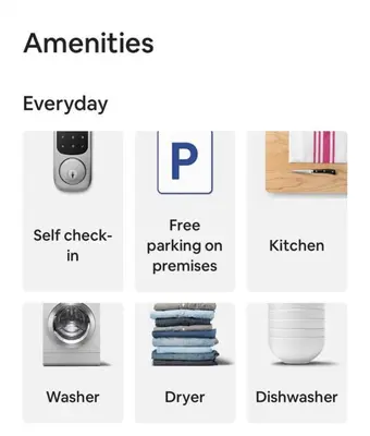 a screenshot of the different types of appliances at Cozy Gem in the Heart of East Rock with FREE Parking near Yale and DT in New Haven