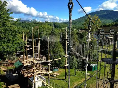 a rope park with a roller coaster at Ski On Off 1BR Suite 1st Flr Sleeps 4 Jiminy Peak in Hancock