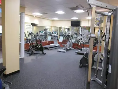a gym with several treadmills and exercise bikes at WOW-New Ski OnOff Suite By Pool Sleeps 4 Jiminy Pk in Hancock