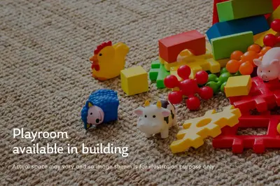 a group of toy animals on a carpet at LIC 1BR w WD Elevator Doorman nr E River NYC-852 in New York
